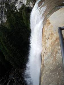 View from the top of Vernal Falls. Unfortunately, every year someone topples over these falls to their death.